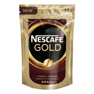 Кофе растворимый Nescafe Gold, м/у 75гр thumbnail