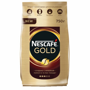 Кофе молотый в растворимом Nescafe Gold 750 г thumbnail