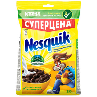 Nestle Nesquik  Шоколадные шарики DUO  готовый завтрак картон, 375 гр thumbnail